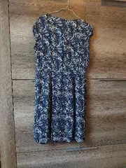 Vorschaubild 2 von Damen Freizeitkleid Gr. 42 Blau Weiß Muster Viskose