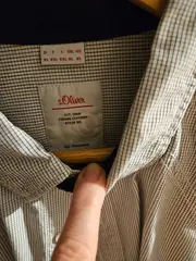 Vorschaubild 5 von Herren Langarmhemd Kariert Schriftzug Freizeit Grau Gr. XL