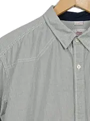 Vorschaubild 2 von Herren Langarmhemd Kariert Schriftzug Freizeit Grau Gr. XL