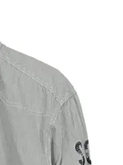 Vorschaubild 3 von Herren Langarmhemd Kariert Schriftzug Freizeit Grau Gr. XL