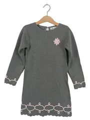 Vorschaubild 1 von Strickkleid Mädchen Gr. 110 Grau Rippstrick T-Shirt-Kleid
