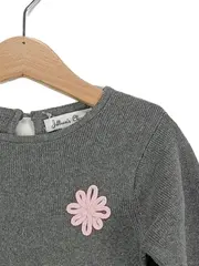 Vorschaubild 2 von Strickkleid Mädchen Gr. 110 Grau Rippstrick T-Shirt-Kleid