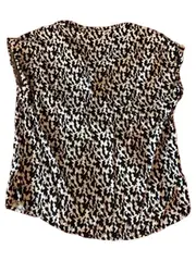 Vorschaubild 2 von Damen Bluse Kurzarm Gr. 38 Schwarz Weiß Muster Viskose