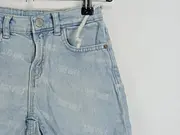 Vorschaubild 3 von Kinder Jeans Shorts Gr. 116 Blau Casual mit Schriftzug & Fransen