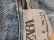 Vorschaubild 7 von Kinder Jeans Shorts Gr. 116 Blau Casual mit Schriftzug & Fransen