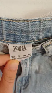 Vorschaubild 6 von Kinder Jeans Shorts Gr. 116 Blau Casual mit Schriftzug & Fransen