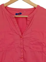 Vorschaubild 2 von Damen Bluse Gr. 36 Rot Casual Langarm Baumwolle
