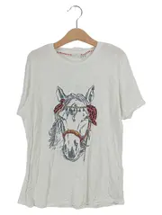 Vorschaubild 1 von Kinder T-Shirt Pferdeprint Gr. 152 Weiß Casual Baumwolle