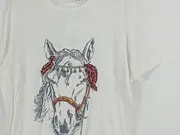 Vorschaubild 3 von Kinder T-Shirt Pferdeprint Gr. 152 Weiß Casual Baumwolle