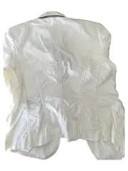 Vorschaubild 2 von Damen Blazer Gr. 38 Weiß Modern Ellenbogenpatches