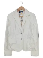 Vorschaubild 1 von Damen Blazer Gr. 38 Weiß Modern Ellenbogenpatches