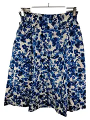 Vorschaubild 1 von Damen A-Linienrock Blumenmuster Blau Gr. 38 Baumwolle