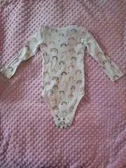 Vorschaubild 2 von Baby Body Mädchen Gr. 104 Weiß Regenbogen Langarm