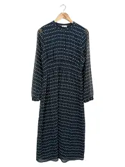 Vorschaubild 1 von Damen Blusenkleid Gr. 38/M Blau Grafisch Elegant Midikleid