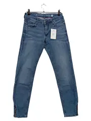 Vorschaubild 1 von Damen Jeans Skinny Fit Gr. 34 Blau Reißverschluss-Details