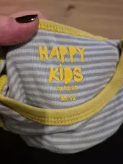 Vorschaubild 2 von Happy Kids Baby Body Langarm Gr. 86/92 Grau Gestreift
