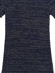 Vorschaubild 2 von Strickkleid Damen Gr. 36/S Blau Meliert Kurzarm