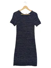 Vorschaubild 1 von Strickkleid Damen Gr. 36/S Blau Meliert Kurzarm