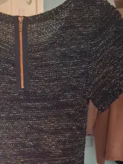 Vorschaubild 4 von Strickkleid Damen Gr. 36/S Blau Meliert Kurzarm