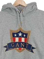Vorschaubild 3 von Kapuzenpullover Herren Gr. L Grau Wappen-Logo Hoodie Baumwolle