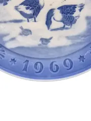 Vorschaubild 4 von Jahresteller 1969 Gans Porzellan Blau 18cm Klassisch