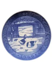 Vorschaubild 1 von Jahresteller 1969 Gans Porzellan Blau 18cm Klassisch