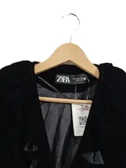 Vorschaubild 5 von Samt Blazer Damen Gr. M Schwarz Gürtel Rüschen Elegant NEU