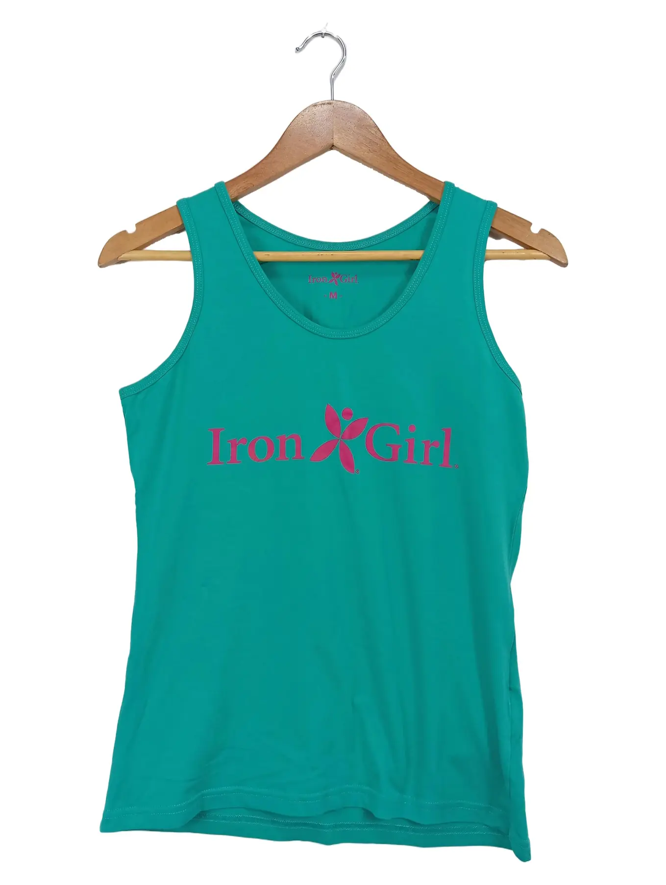 IRON GIRL Damen Sport Tank Top Ärmellos Türkis Gr. 38/M Logo