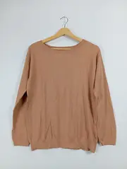 Vorschaubild 2 von Damen Pullover Gr. 36/S Beige Basic Langarm