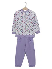 Vorschaubild 1 von TCM Mädchen Trainingsanzug Set Jacke Hose Blumen Lila Gr. 98/104