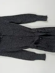 Vorschaubild 5 von Damen Strickjacke Kapuze Gürtel Gr. 34/XS Grau Meliert