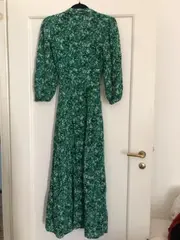 Vorschaubild 6 von Damen Blusenkleid S Grün Blumenmuster Maxikleid Feminin