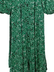 Vorschaubild 3 von Damen Blusenkleid S Grün Blumenmuster Maxikleid Feminin