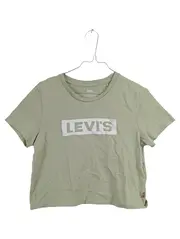 Vorschaubild 1 von Damen T-Shirt Cropped Logo Print Grün Gr. XS 34