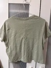 Vorschaubild 2 von Damen T-Shirt Cropped Logo Print Grün Gr. XS 34