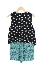 Vorschaubild 2 von Damen Jumpsuit Viskose Punkte Geometrisch Mehrfarbig Gr. M
