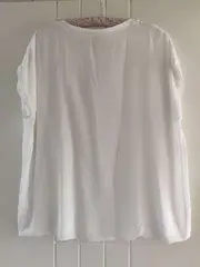 Vorschaubild 2 von Damen T-Shirt Basic Weiß Gr. 40 L Kurzarm