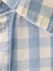 Vorschaubild 3 von kariertes Kurzarmhemd Herren Gr. 48/M Blau Business Baumwolle