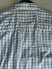 Vorschaubild 4 von kariertes Kurzarmhemd Herren Gr. 48/M Blau Business Baumwolle