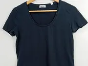 Vorschaubild 2 von Damen T-Shirt Basic Kurzarm Baumwolle Freizeit Schwarz Gr. 40 L
