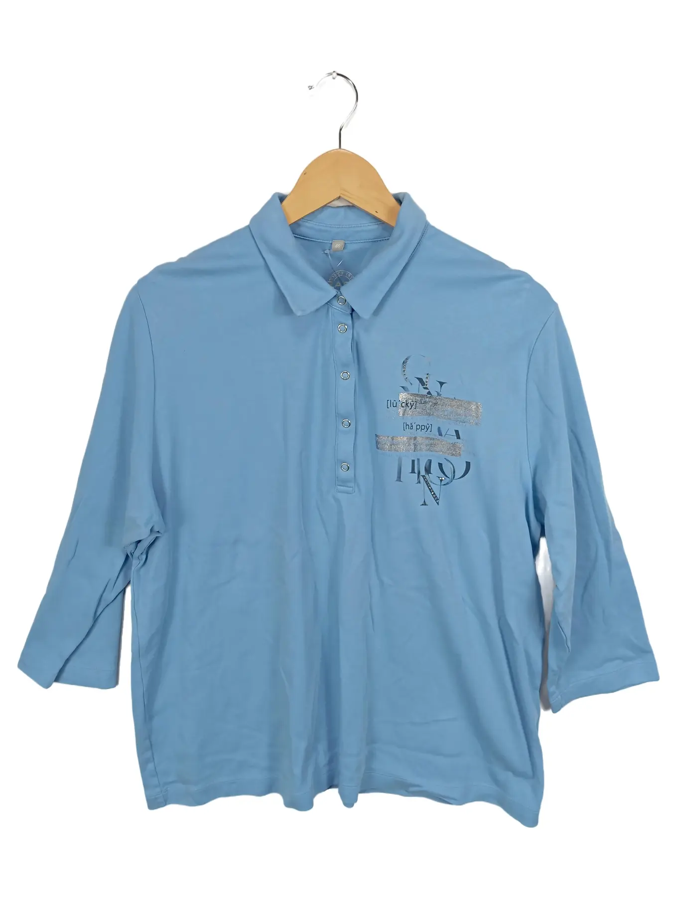 RABE Damen Poloshirt 46;3XL Blau 3/4-Arm Casual