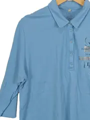 Vorschaubild 3 von Damen Poloshirt 46;3XL Blau 3/4-Arm Casual