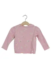 Vorschaubild 1 von Langarmshirt Baby Mädchen Gr. 74 Rosa Blumenmuster Gänseblümchen