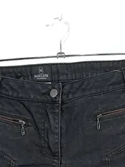 Vorschaubild 2 von Damen Biker Hose Schwarz Gr. M/38 Reißverschluss Stretch