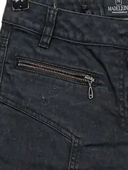 Vorschaubild 3 von Damen Biker Hose Schwarz Gr. M/38 Reißverschluss Stretch