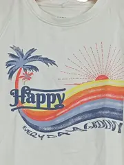 Vorschaubild 2 von Kinder T-Shirt Gr. 104 Weiß Retro Print Palmen Sommer