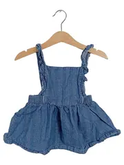 Vorschaubild 1 von Jeanskleid Baby Mädchen Gr. 68 Blau Punkte Rüschen