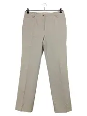 Vorschaubild 1 von Damen Hose Stoffhose Gr. 44 Beige Baumwolle Stretch Strass Casual Sport