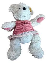 Vorschaubild 1 von Teddybär Mädchen Kuscheltier 28cm Weiß Gestreift Baby Plüschtier