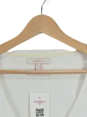 Vorschaubild 3 von Essential Damen Strickjacke Weiß Gr. XL Cardigan V-Ausschnitt Basic